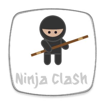 Ninja Fight Sport Bo - Viereckiger Kühlschrankmagnet - Weiß - Vorne