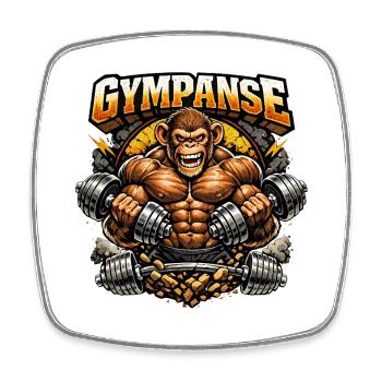 Der sportlichste Affe im Gym - Gympanse - Viereckiger Kühlschrankmagnet - Weiß - Vorne