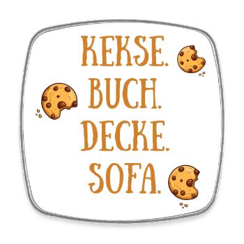 Kekse Buch Decke Sofa - Viereckiger Kühlschrankmagnet - Weiß - Vorne