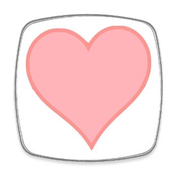 rosa Herz rosa Geschenk Valentinstag - Viereckiger Kühlschrankmagnet - Weiß - Vorne