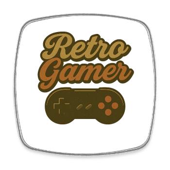Retro-Gamer Controller-Design - Viereckiger Kühlschrankmagnet - Weiß - Vorne