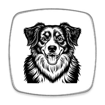 Australian Shepherd - Viereckiger Kühlschrankmagnet - Weiß - Vorne