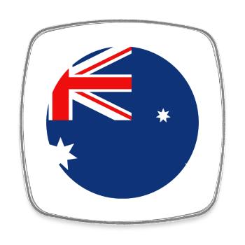 Manche du drapeau australien - Magnet carré - blanc - Devant