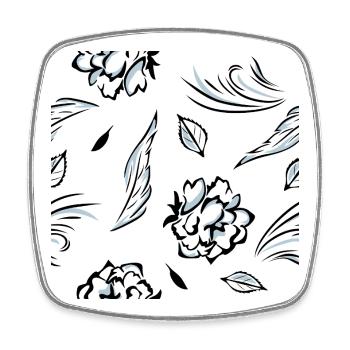 Seamless_pattern_with_roses - Viereckiger Kühlschrankmagnet - Weiß - Vorne