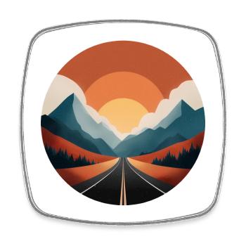 Mountain hiking for nature lovers - Square fridge magnet - white - Front