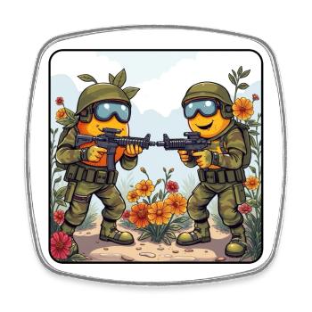 Blossom Fight Duo - Magnet carré - blanc - Devant