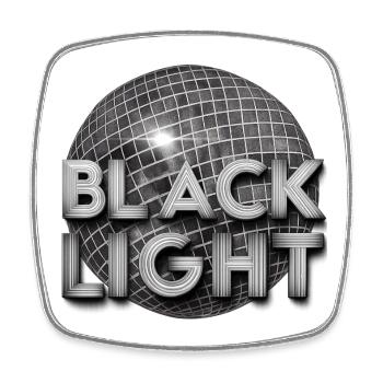 Black Light Retro Disco - Magnet carré - blanc - Devant
