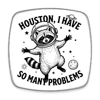 Problem bear - Square fridge magnet - white - Front