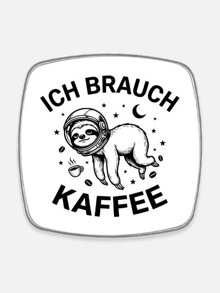 I need coffee - Square fridge magnet - white