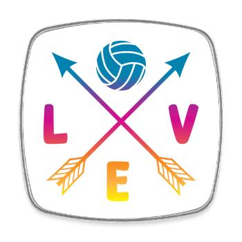 Volleyball Love - Square fridge magnet - white - Front