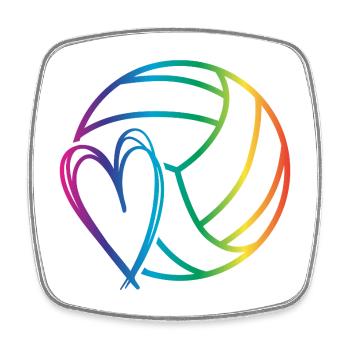 Volleyball Love - Square fridge magnet - white - Front