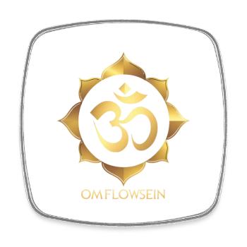 OmFlowBeing - Magnet carré - blanc - Devant