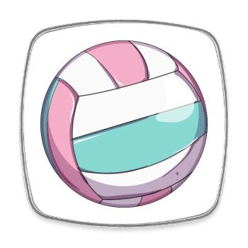 Volley-ball vintage - Magnet carré - blanc - Devant
