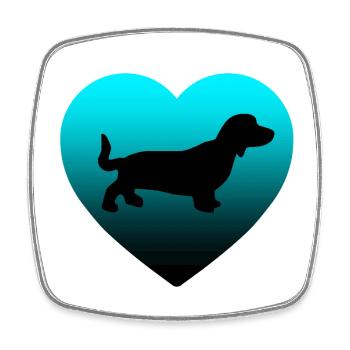Dachshund - Square fridge magnet - white - Front