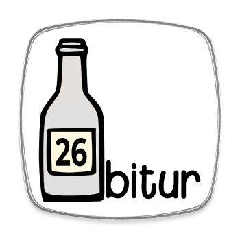 Party Bottle - Abitur 2026 - Square fridge magnet - white - Front