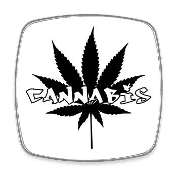 Cannabis - Weed - Legalize - Magnet carré - blanc - Devant