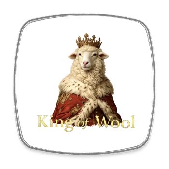 King of Wool - Square fridge magnet - white - Front