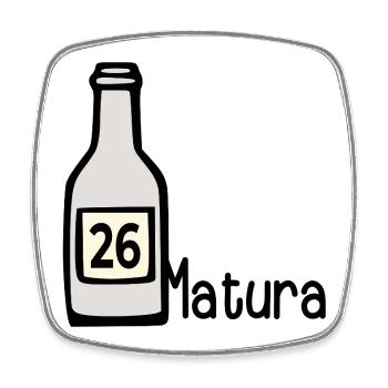Matura 2026 - Party Flasche - Viereckiger Kühlschrankmagnet - Weiß - Vorne