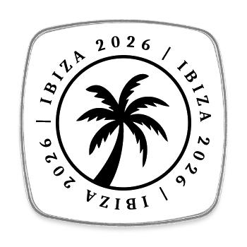 Ibiza 2026 - Viereckiger Kühlschrankmagnet - Weiß - Vorne
