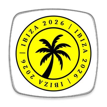 Ibiza 2026 - Square fridge magnet - white - Front