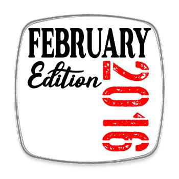 February 2016 - 11th Birthday - Square fridge magnet - white - Front