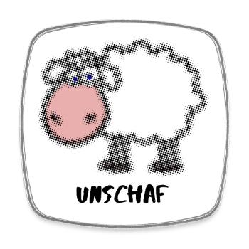 Unschaf - Viereckiger Kühlschrankmagnet - Weiß - Vorne