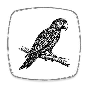 Parrot - Square fridge magnet - white - Front