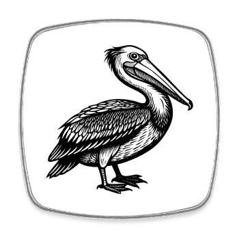 Pelican - Magnet carré - blanc - Devant