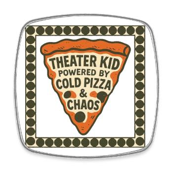 Théâtre Kid Pizza Chaos - Magnet carré - blanc - Devant