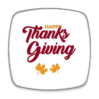 Bon scénario de Thanksgiving avec feuilles - Magnet carré - blanc - Devant