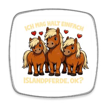 Islandpferde Liebhaber Statement Motiv - Viereckiger Kühlschrankmagnet - Weiß - Vorne