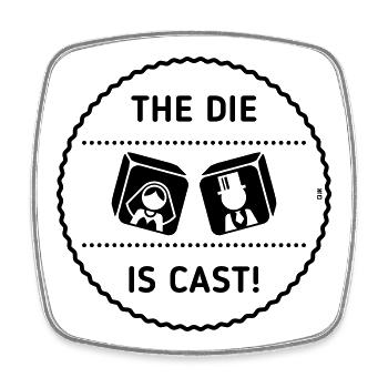 The Die Is Cast! (Stag Party Game Over Patch / B) - Square fridge magnet - white - Front