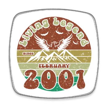 25th Birthday Living Legend since VIN 02/2001 - Square fridge magnet - white - Front