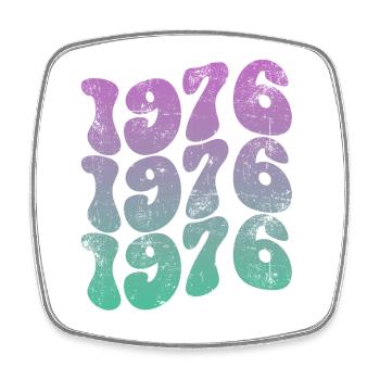 1976 Vintage - Viereckiger Kühlschrankmagnet - Weiß - Vorne