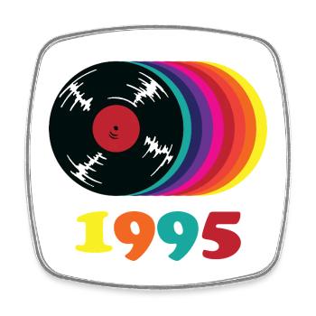 1995 vintage - Square fridge magnet - white - Front