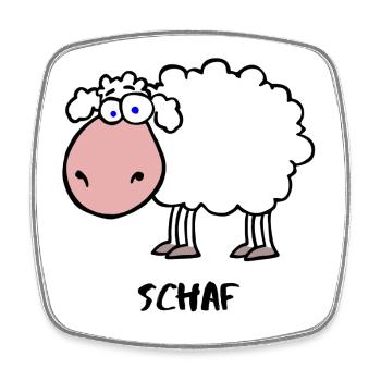 Schaf - Viereckiger Kühlschrankmagnet - Weiß - Vorne