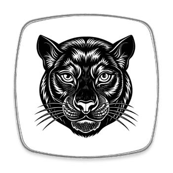 Panther face - Square fridge magnet - white - Front