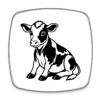 Baby cow - Square fridge magnet - white - Front