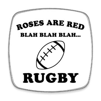 Les roses sont rouges – Rugby - Magnet carré - blanc - Devant