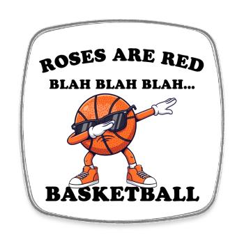 Les roses sont rouges – Basket-ball - Magnet carré - blanc - Devant