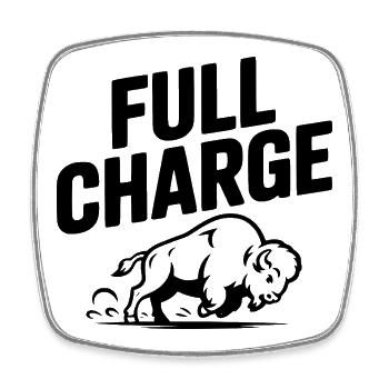 Full Charge - Square fridge magnet - white - Front