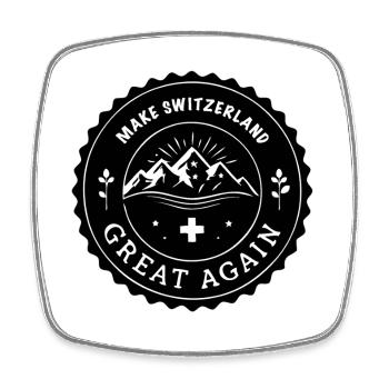 MAKE SWITZERLAND GREAT AGAIN Emblem - Viereckiger Kühlschrankmagnet - Weiß - Vorne