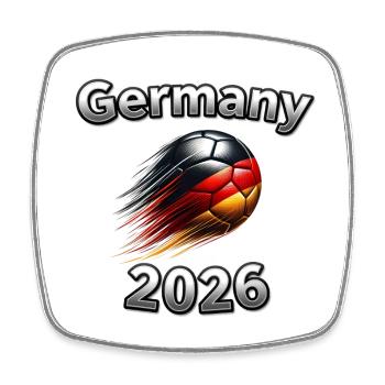 Deutschland 2026 Fußball Logo - Viereckiger Kühlschrankmagnet - Weiß - Vorne