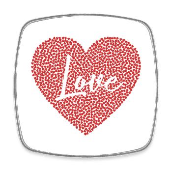 Heart of Love Heart Love Valentine's Day Gift - Square fridge magnet - white - Front