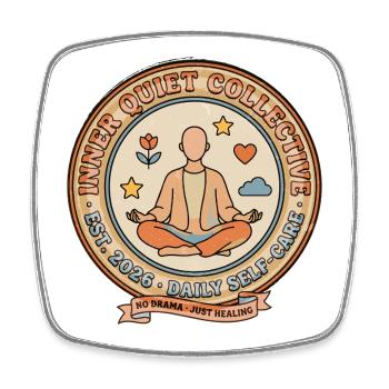 Inner Quiet Circle Daily Self-Care - Square fridge magnet - white - Front
