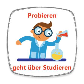 The joy of experimentation: Trying instead of studying - Square fridge magnet - white - Front
