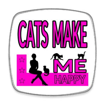 feline - Square fridge magnet - white - Front