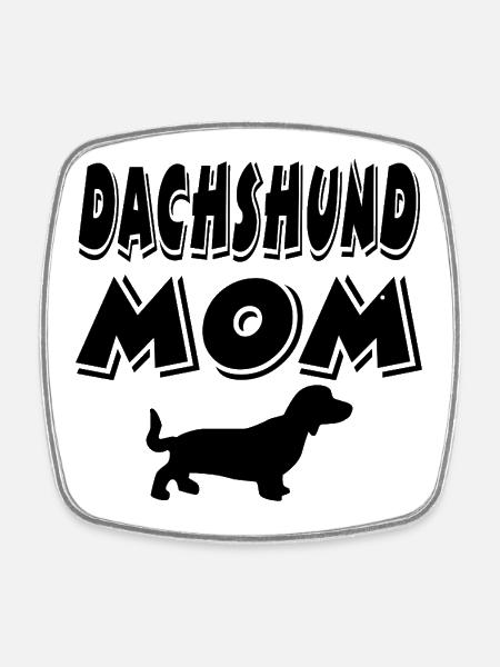 Dachshund - Square fridge magnet - white