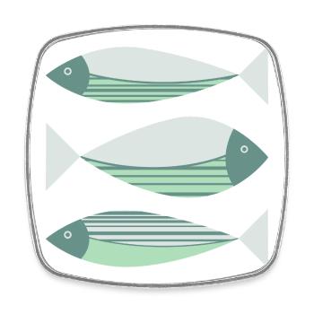 Illustrierte Grafik Fischgrün - Viereckiger Kühlschrankmagnet - Weiß - Vorne
