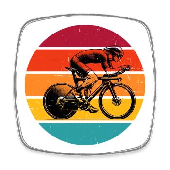 Ein Must Have für echte Rennrad - Viereckiger Kühlschrankmagnet - Weiß - Vorne